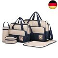 Miss Lulu 5er-Set Baby Wickeltasche Babytasche Tasche Mutter Windeltasche