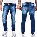 Rock Creek Herren Designer Jeans Slim Fit Hose Destroyed Look Denim W29-W40 M48