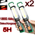 2X COB LED-KFZ Arbeitsleuchte Akku Werkstattlampe Handlampe Mit-Magnet Stablampe