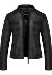 Damen Echtleder Jacke Biker Zipper Lederjacke RJ-8006