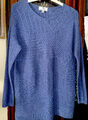 Peter Hahn Pullover Merinowolle Blau Langarm Rundhals Gr. 40 12 MedNeu