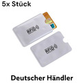 5x RFID Schutzhülle Blocker NFC Datenschutz EC Karte Kreditkarten Silber