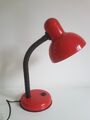 GROSSE SCHWANENHALS ROTE SCHREIBTISCHLAMPE TISCHLEUCHTE - RETRO VINTAGE 1970ER JAHRE 