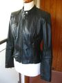 NEXT Leder Biker Jacke 8 6 Racer Mantel Schnallen weich smart schwarz echt Damen