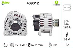 Lichtmaschine Generator Lima VALEO ORIGINS NEW OE TECHNOLOGIE 439312 120 für VW