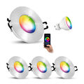 ISASO 4er Set Einbauleuchte IP65 Bad Alu rund mit Smart GU10 4W RGB CCT WLAN