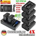 4X NP-FW50 Akku+Dual Ladegerät Für Sony NP-FW50 Alpha 6000 6100 5000 A7 A7R Akku