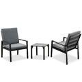 MeXo  Balkonset Alu Gartenmöbel Sitzgruppe Gartenset Lounge Garnitur Set Schwarz