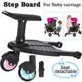 Buggy Board mit Sitz Kiddy Board Trittbrett Kinderwagen Stehbrett Mitfahrbrett