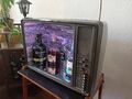 Vintage Fernseher Bar mit LED Mid Century DDR Alkohol Bar Upcycling Möbel