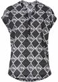 Shirt mit Paisley-Druck Gr. 44/46 Schwarz Grau Damenshirt Top Bluse Tunika Neu