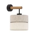 Wandlampe Wandleuchte Stoffschirm Holz in Beige Grau Natur wohnlich B-Ware