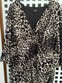 Animal Print Kleid, Gr. 44, Farbe: dunkelbraun-schwarz