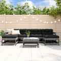 Garten Lounge Set Gartenmöbel Sitzgruppe Sofa 7-tlg. Grau Massivholz vidaXL