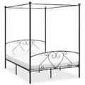 Himmelbett-Gestell Grau Metall 140 x 200 cm