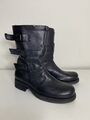 Airstep AS98 Leder Stiefelette/ Boots/ Biker-Stiefel  Boho style Gr.41 Schwarz