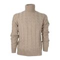 Rollkragen aus Wolle Mit Zöpfe CASHMERE COMPANY Perugia Hoher IU715 Beige AI2