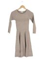 DAY Damen Strickkleid Beige XS Rundhals 3/4-Arm Elegant Casual