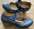 "Footflex" Halb-Schuhe Absatz dunkel-blau Gr 37 Loch-Muster Pumps