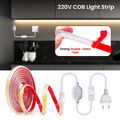 Neu COB LED Streifen Stripe 230V IP65 Lichtschlauch Leiste Kette Selbstklebeband