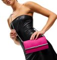 Michael Kors Tasche Handtasche Schultertasche Mona LG EW Clutch Leder D.Fuchsia