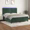 Boxspringbett Matratze LED Bett Bettgestell Polsterbett Lattenrost Samt vidaXL