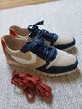 Gabor Sneaker Leder Gr. 38 Beige Blau Orange Wie Neu