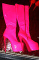 Extrem Plateau High Heel Stiefel kniehoch neon pink Gr. 40