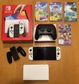 NINTENDO Switch (OLED-Modell) Weiß BUNDLE (+ Pro Controller und 4 Spiele)