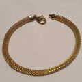 925 Gelbgold Plättchen über Sterlingsilber italienisches Mesh Armband feiner Schmuck 