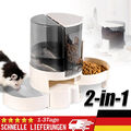 Automatischer Futterautomat Katze Hunde Futterspender Wasserspender Set 2-in-1