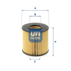 UFI Ölfilter 25.196.00 passend für Toyota RAV 4 IV 2.5 Hybrid Lexus NX RX