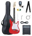 E-Gitarre Komplett Set Verstärker Stimmgerät Tuner Gigbag Tasche rot Fiesta Red