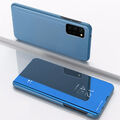 Für Samsung Galaxy S20 FE - CLEAR VIEW Case Buch Cover Hülle Handy Tasche BLAU