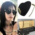 Herz Sonnenbrille PIANO Black Heart Thin Metall Rahmen XL SET gold ELITE ZUCHT