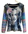 DESIGUAL Langarm-Shirt Oberteil, Gr. 40 (siehe Maße) Mehrfarbig Marilyn, wie neu