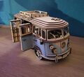 3D Holz Puzzle VW T1 Bus, Van Holzpuzzle Holzbausatz Modellbausatz Camper Bulli