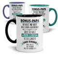 Spruch-Tasse "Danke Bonus Papa" - Kaffeetasse | Familie | Geschenk | Stiefvater