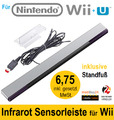 Sensorleiste für Nintendo Wii + U Konsole Sensorbar Remote Infrarot + Standfuß 