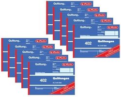 10 x Herlitz 402 Quittungsblock A6 2x40 Blatt Quittungen selbstdurchschreibend 