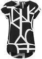 Damen Only Top Blusen Shirt mit Logo Print & Zipper hinten schwarz N24010049