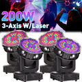 4PCS 200W Laser+Beam Moving Head RGBW LED Strobe Bühnenlicht DMX DJ Partylicht