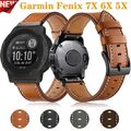 Für Garmin Fenix 7X 6X Pro Solar 5X Plus Quickfit Echtes Leder Ersatz Armband DE