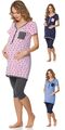 Damen Umstands Pyjama mit Stillfunktion Schlafanzug Stillpyjama BLV50-126