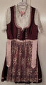 Krüger Dirndl, bordeaux/rosa , Gr. 46 mit Bluse und Halskette (neu, o. Etikett)