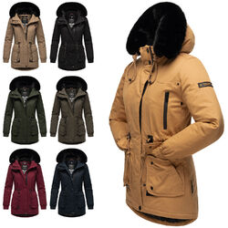 Navahoo Damen Winter Jacke Kurz Stepp Mantel Parka Kapuze warm Kunstfell Olessaa