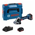 Bosch Akku-Winkelschleifer Blau GWS 18V-7 mit 2 x Akku GBA 18V 4.0Ah in L-BOXX