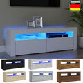 TV Schrank mit LED-Leuchten Lowboard Fernsehschrank TV-Möbel 120cm 90cm