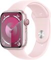 Apple Watch 9 LTE Alu 45mm Sportarmband Hellrosa M/L Smartwatch Neuwertig B-Ware