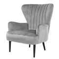 B-Ware SVITA ARTHUR Ohrensessel Sessel Relaxsessel Modern Gepolstert Samt Grau